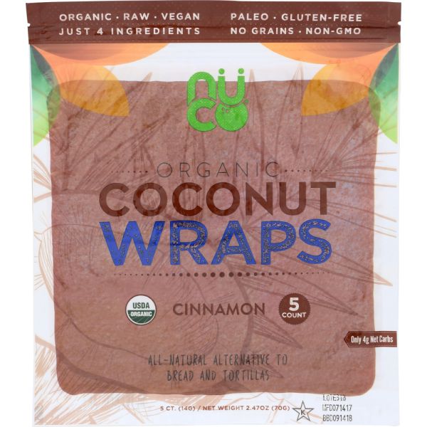 NUCO: Organic Coconut Wraps Cinnamon, 2.47 oz