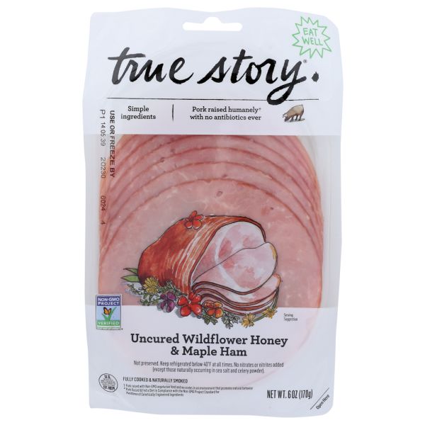 TRUE STORY: Uncured Wildflower Honey And Maple Ham, 6 oz