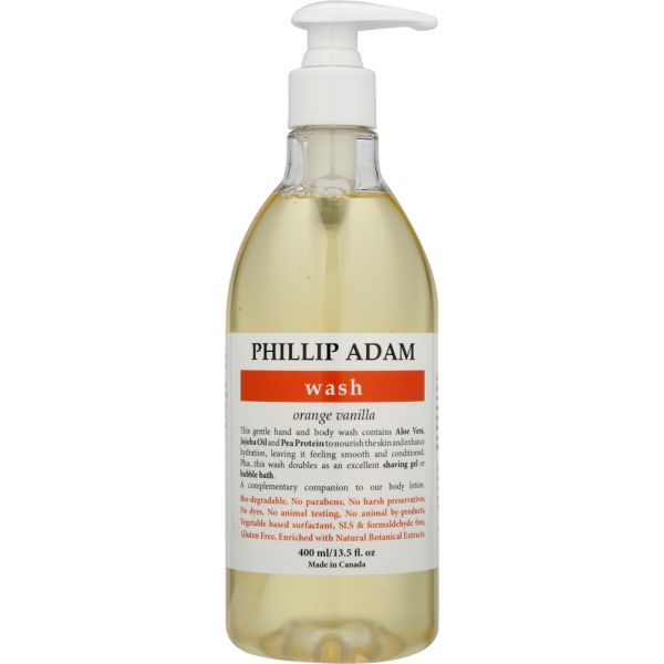 PHILLIP ADAM: Wash Body Hand Vanilla Orange, 13.5 oz