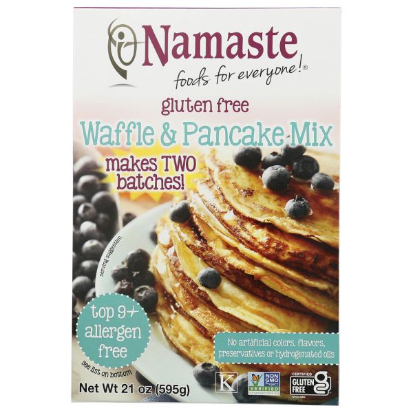 NAMASTE FOODS: Waffle & Pancake Mix Gluten Free, 21 oz