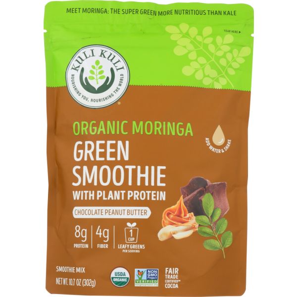 KULI KULI MO: Moringa Green Smoothie Mix Chocolate Peanut Butter, 10.7 oz