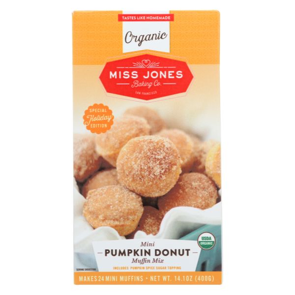 MISS JONES BAKING CO: Organic Mini Pumpkin Donut Muffin Mix, 14.1 oz