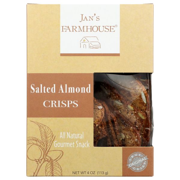 JANS FARMHOUSE: Salted Almond Crisps, 4 oz