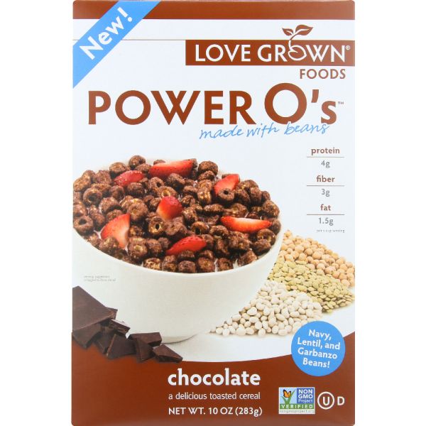 Love Grown Foods Power O's Cereal Chocolate, 10 Oz