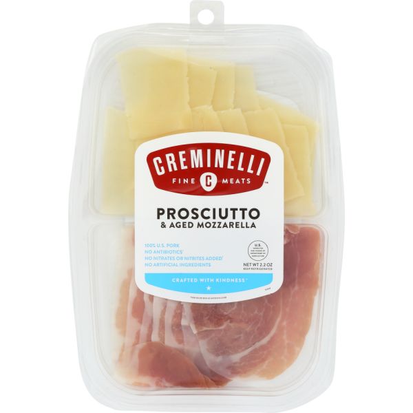 CREMINELLI FINE MEATS: Sliced Prosciutto with Mozzarella Cheese, 2.2 oz