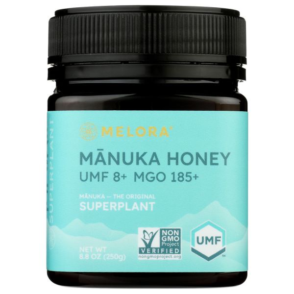 MELORA: Manuka Honey UMF8 Jar, 8.8 oz