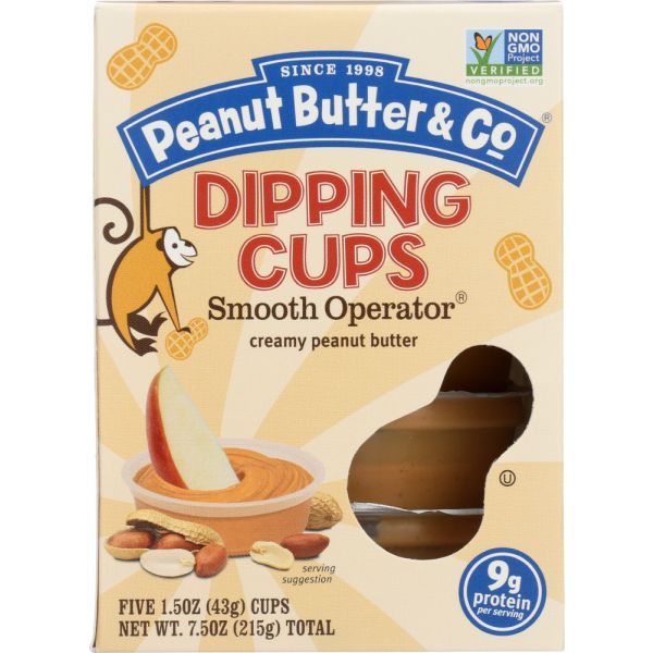 PEANUT BUTTER & CO: Peanut Butter Smooth Dipping Cups 5 Count, 1.5 oz