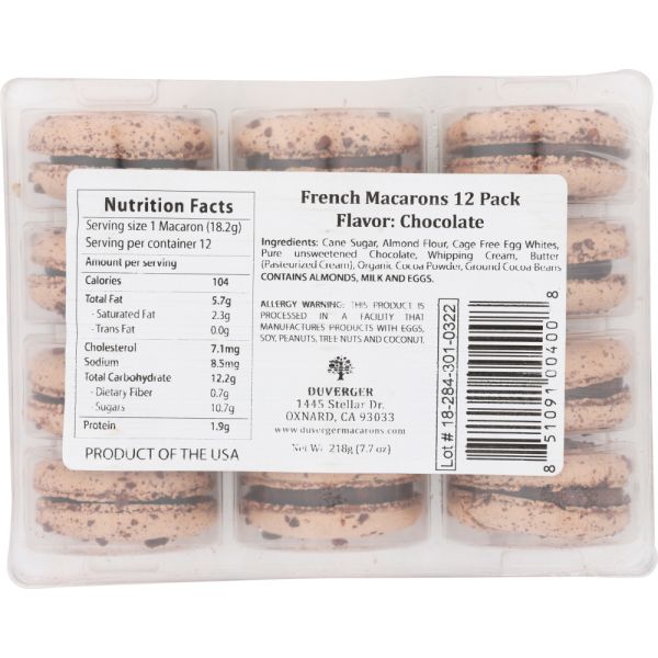 DUVERGER: French Macarons Chocolate, 72 pc