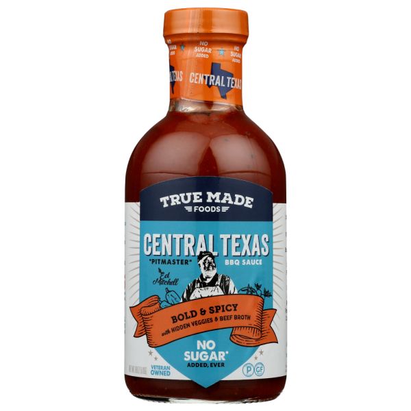 TRUE FOODS: Sauce Bbq Central Texas No Sugar, 18 oz