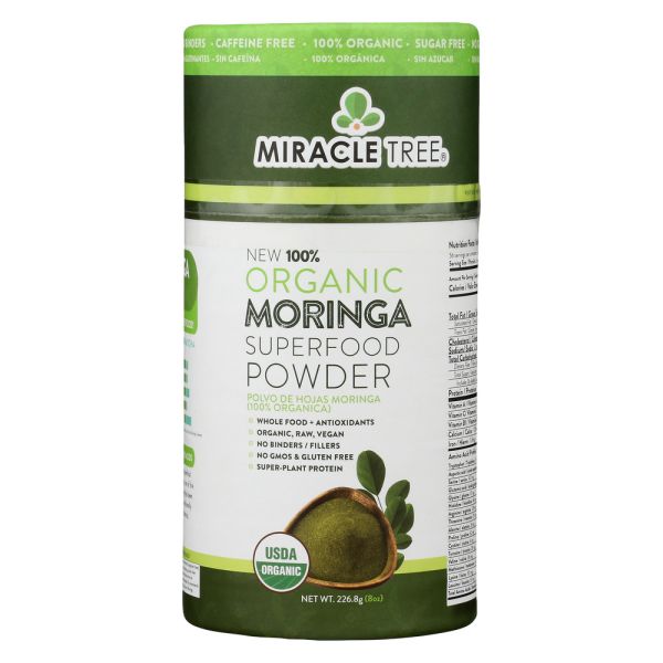 MIRACLE TREE: Tea Moringa Powder Canister, 8 oz