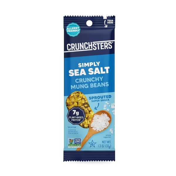 CRUNCHSTERS: Simply Sea Salt Crunchy Mung Beans Single, 1.3 oz