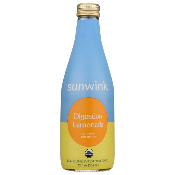 SUNWINK: Digestion Lemon Sparkling Tonic, 12 fo