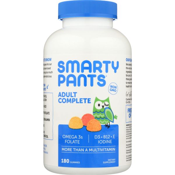 SmartyPants Adult Complete Gummies with Multivitamin + Omega 3 + Vitamin D, 180 Gummies