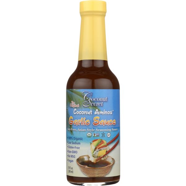 COCONUT SECRET: The Original Coconut Aminos Sauce Garlic, 10 oz