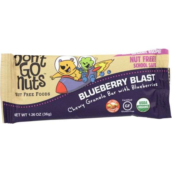 DONT GO NUTS: Organic Bar Snack Blueberry Blast, 36 gm