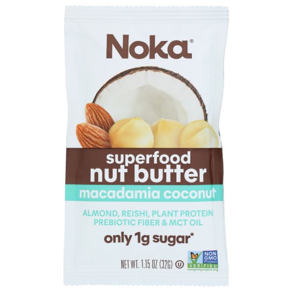 NOKA: Superfood Macadamia Coconut Nut Butter Packs, 1.15 oz