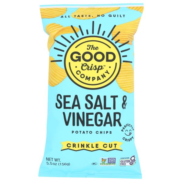 THE GOOD CRISP COMPANY: Crinkle Cut Sea Salt and Vinegar Chips, 5.5 oz