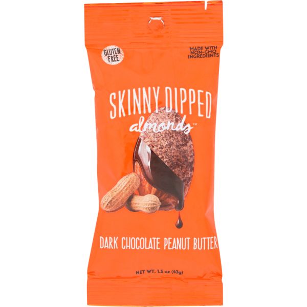 SKINNY DIPPED ALMONDS: Dark Chocolate Peanut Butter, 1.50 oz
