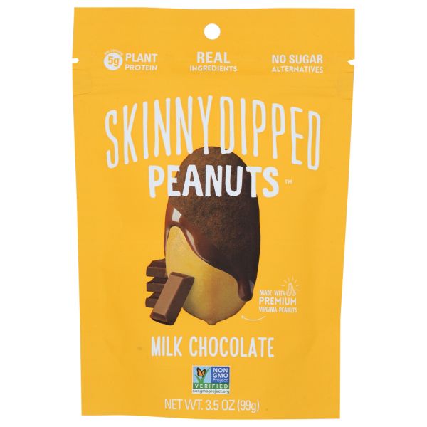 SKINNYDIPPED: Peanuts Milk Choc, 3.5 oz