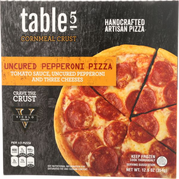 TABLE5 PIZZA: Frozen Uncured Pepperoni Artisan Pizza, 12.5 oz