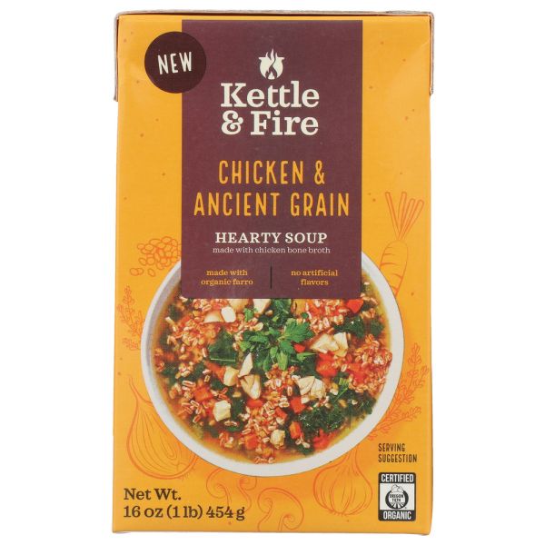 KETTLE AND FIRE: Soup Chicken and Ancient Grain, 16 oz