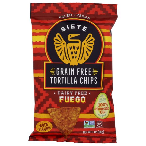 SIETE: Fuego Grain Free Tortilla Chips, 1 oz