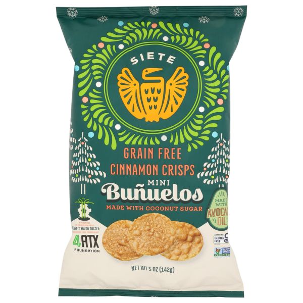 SIETE: Bunuelos Cinnamon Crisps, 5 oz