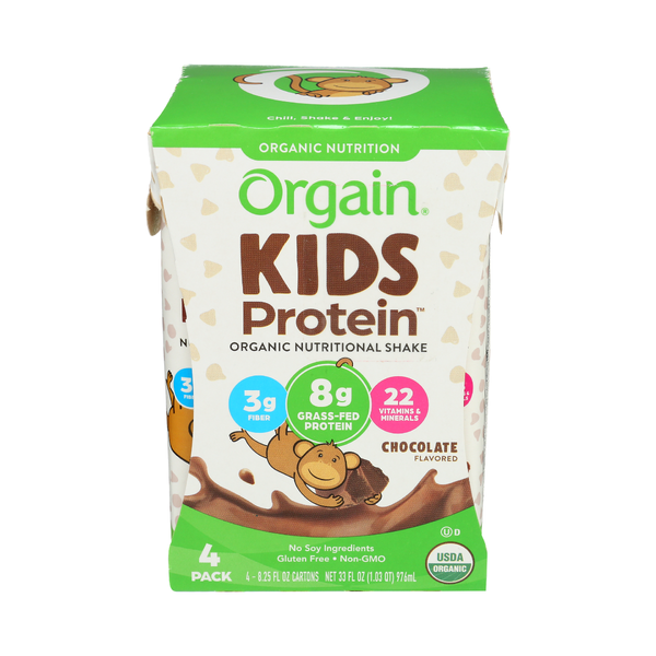 ORGAIN: Organic Kids Chocolate Protein Shake 4pack, 33 fo