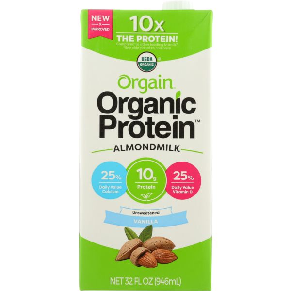 ORGAIN: Organic Protein Almond Milk Unsweetened Vanilla, 32 oz