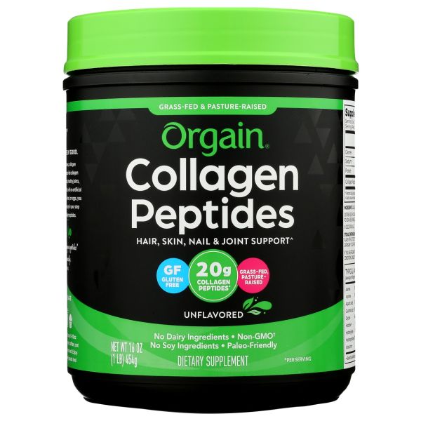 ORGAIN: Organic Grass Fed Collagen Peptides Powder, 1 lb