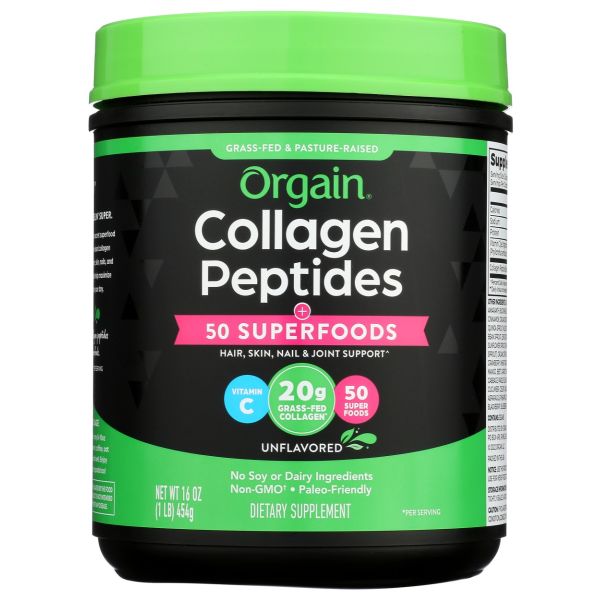 ORGAIN: Collagen Peptides Plus 50 Superfoods Powder, 16 oz