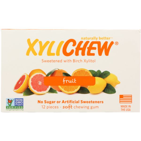 XYLICHEW: Sugar Free Chewing Gum Fruit, 12 pc