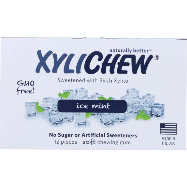 XYLICHEW: Sugar Free Chewing Gum Ice Mint, 12 pc