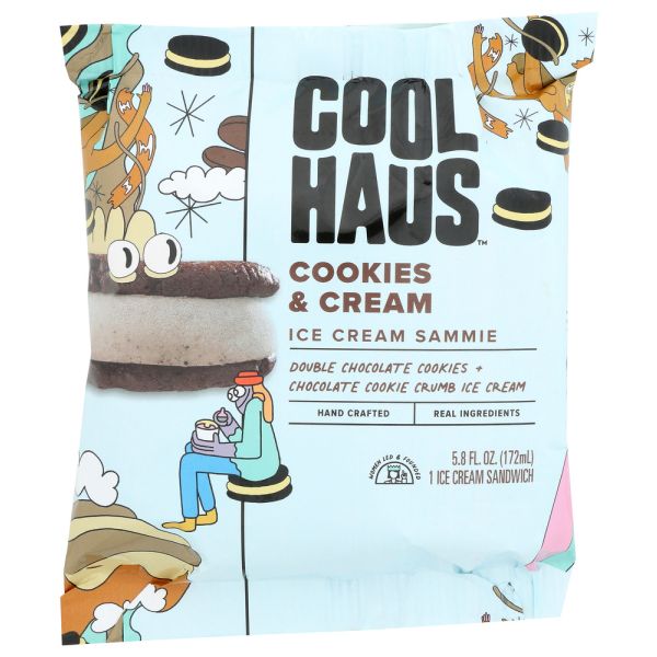 COOLHAUS: Cookies and Cream Ice Cream Sandwich, 5.8 oz