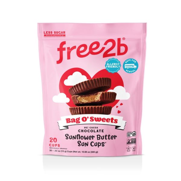 FREE2B FOODS: Valentines Day Sunflower Butter Sun Cups, 10.58 oz