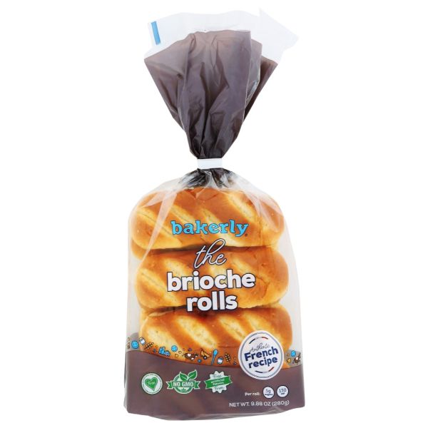 BAKERLY: Brioche Rolls Pack of 8, 9.88 oz
