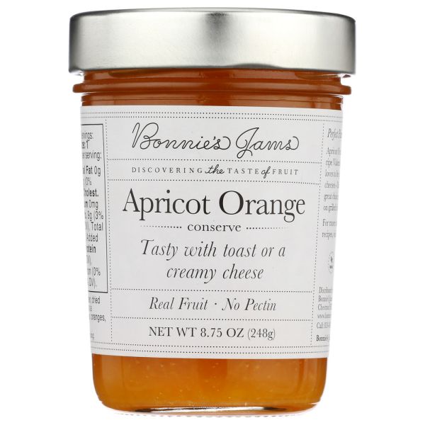 BONNIES JAMS: Apricot Orange Jams, 8.75 oz