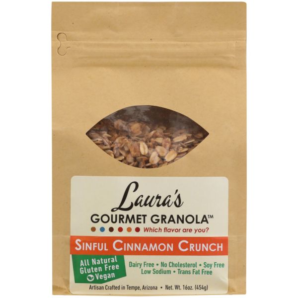 LAURAS GOURMET GRANOLA: Granola Sinful Cinnamon, 16 oz