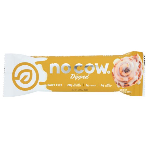 NO COW BAR: Sticky Cinnamon Roll Protein Bar, 2.12 oz