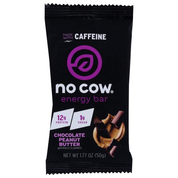 NO COW BAR: Chocolate Peanut Butter Energy Bar, 1.77 oz