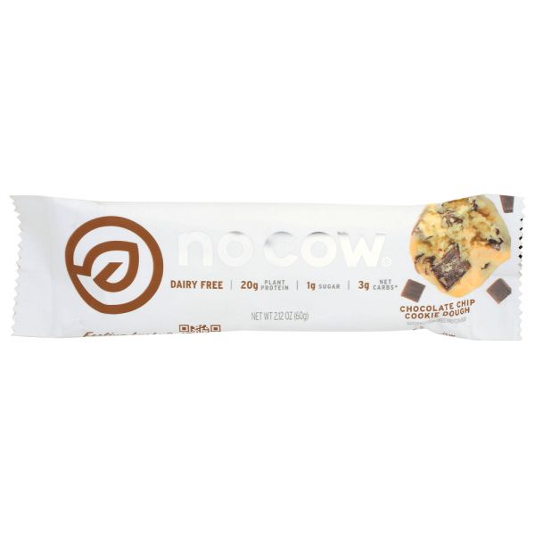 NO COW BAR: Chocolate Chip Cookie Dough Protein Bar, 2.12 oz