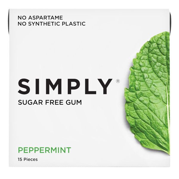 SIMPLY: Sugar Free Peppermint Gum, 15 pc