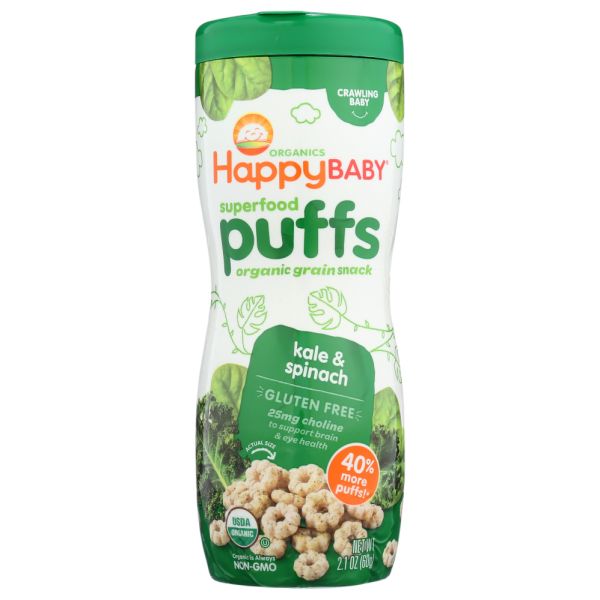 HAPPY BABY: Puff Kale & Spinach Organic, 2.1 oz