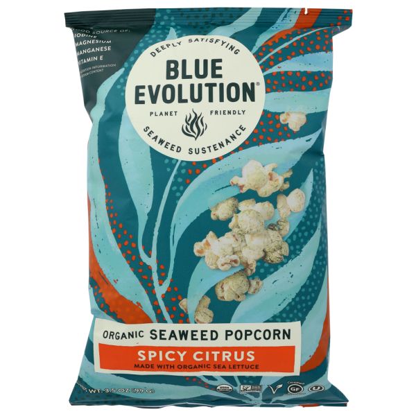 BLUE EVOLUTION: Organic Seaweed Popcorn Spicy Citrus, 3.5 oz