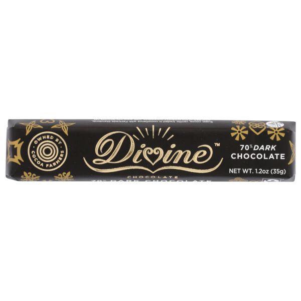 DIVINE CHOCOLATE: Dark Chocolate Bar, 1.2 oz