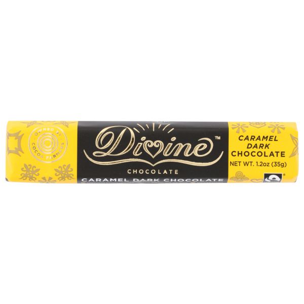 DIVINE CHOCOLATE: Caramel Dark Chocolate Snack Bar, 1.2 oz