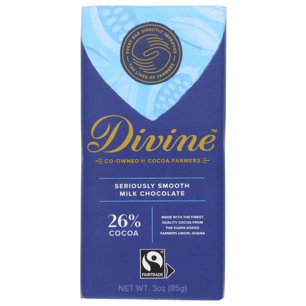 DIVINE CHOCOLATE:  26% Milk Chocolate Bar, 3 oz