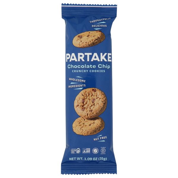 PARTAKE FOODS: Crunchy Chocolate Chip Cookies, 1.09 oz