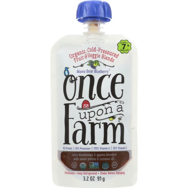 ONCE UPON A FARM: Organic Stage 2 Baby Food Mama Bear Blueberry, 3.2 oz