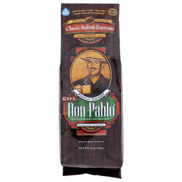 DON PABLO: Whole Bean Classic Italian Espresso Coffee, 12 oz